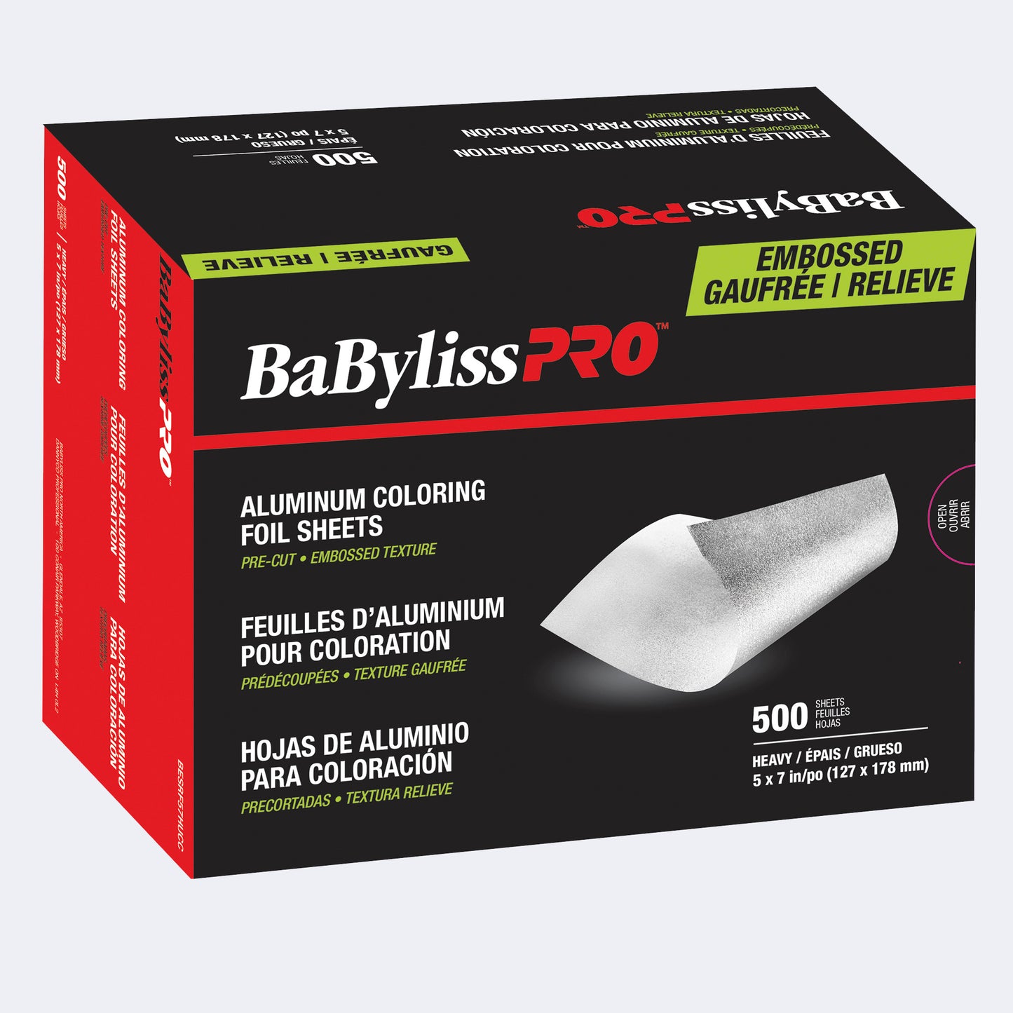 Feuilles d'aluminium pour coloration, (500 feuilles - 5 po X 7 po) - Babilyss PRO