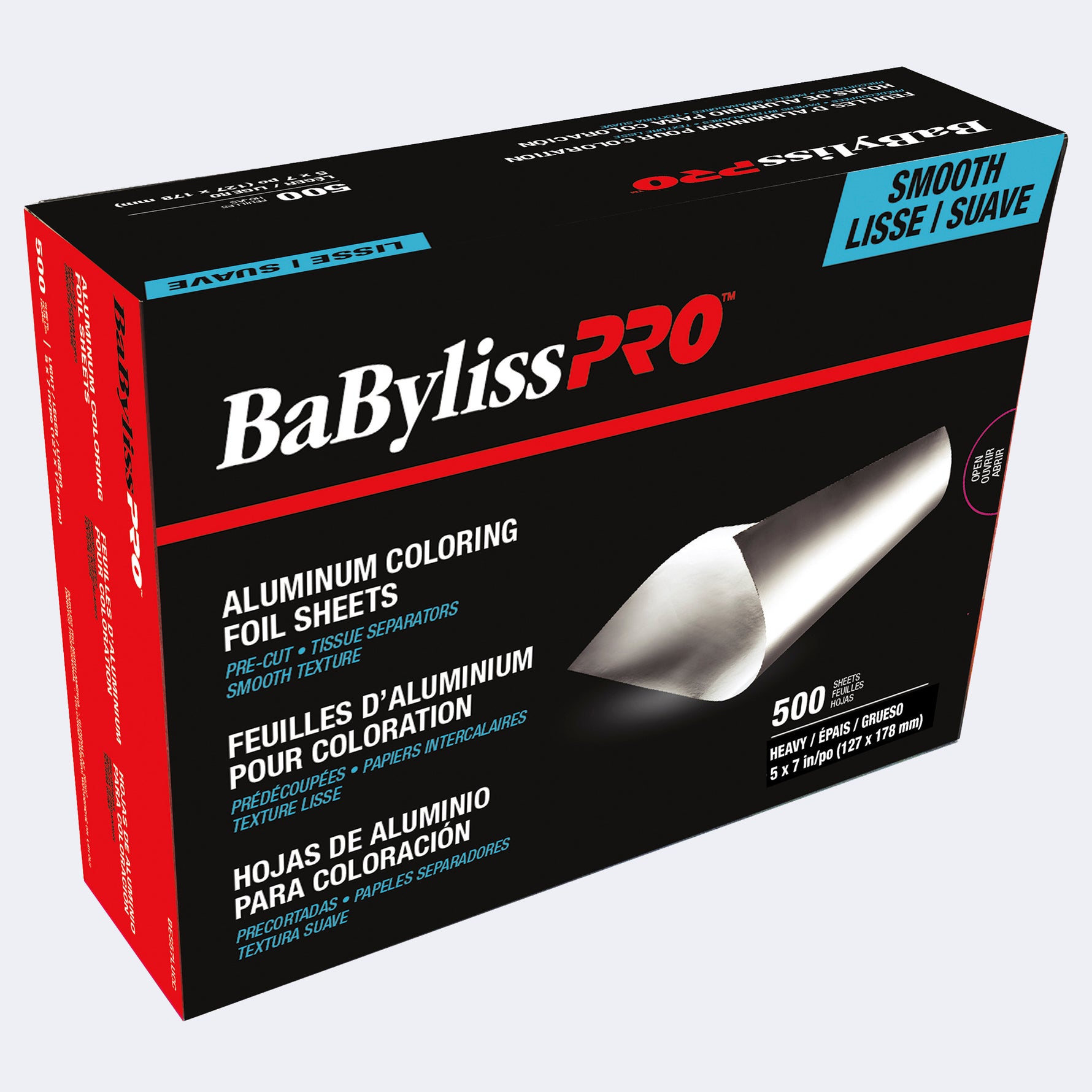Feuilles d'aluminium pour coloration (500 feuilles) - Babilyss PRO