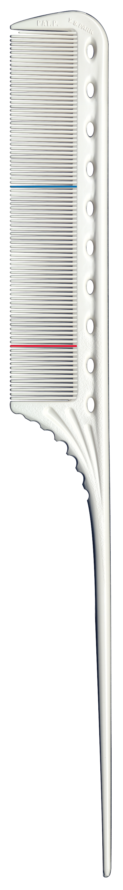 YS Park GI-11 Comb Fine Comb with Basic Inch Markings - White