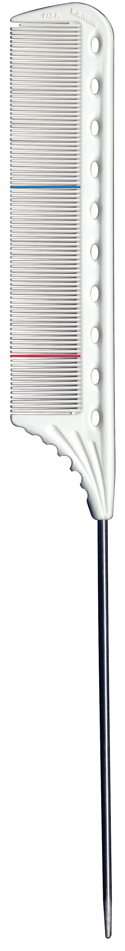 YS Park GI-12 Comb Fine Comb with Basic Inch Markings - White