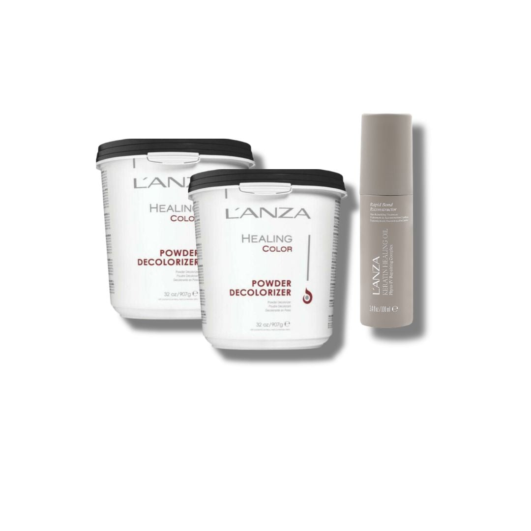 L'ANZA Powder Decolorizer (2) + Keratin Healing Oil Rapid Bond Reconstructor