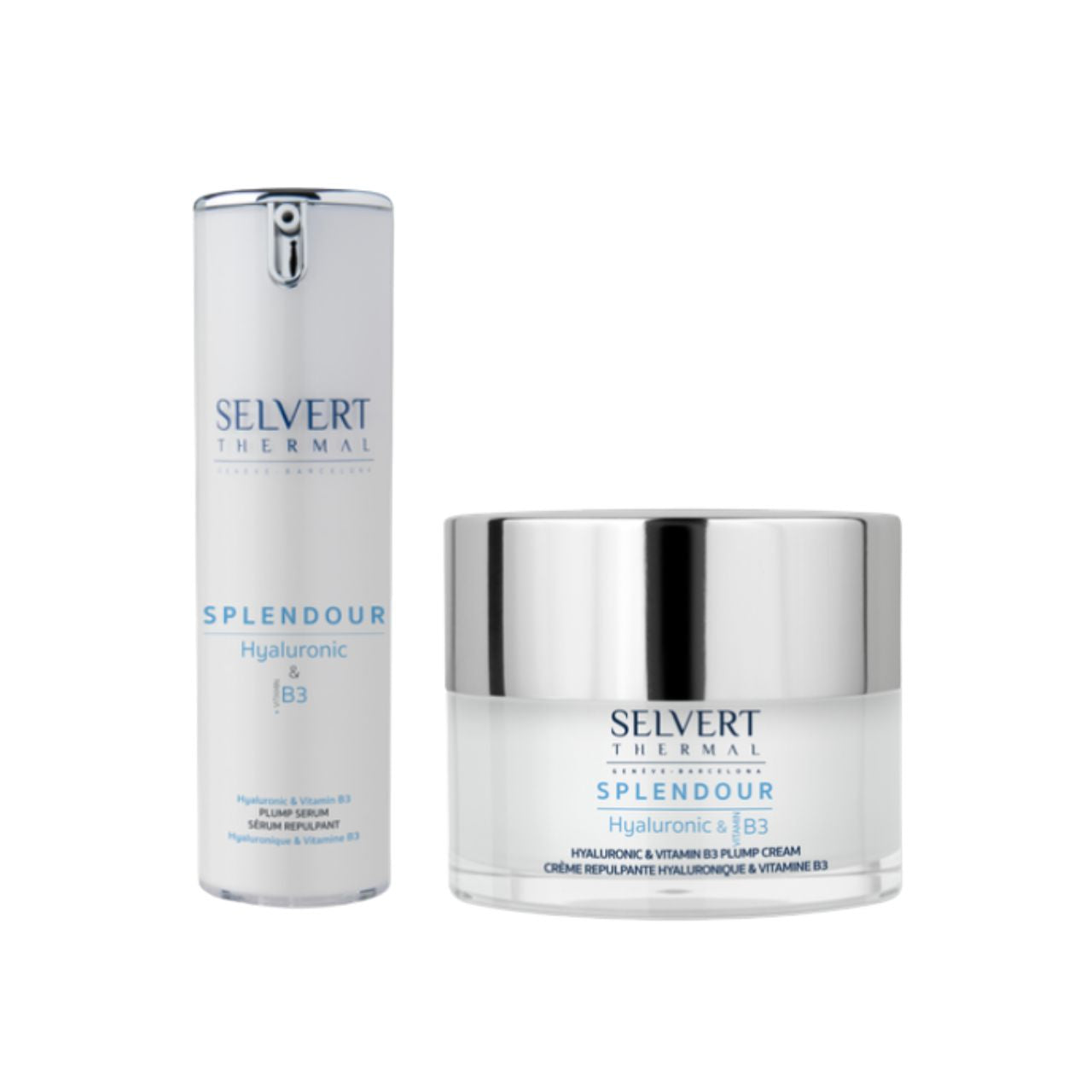 Hyaluronic Acid and Vitamin B3 Plumping Serum and Cream