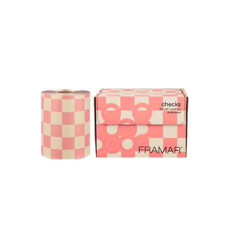 Pink and Beige Checks -  Rouleau d'aluminium gaufré