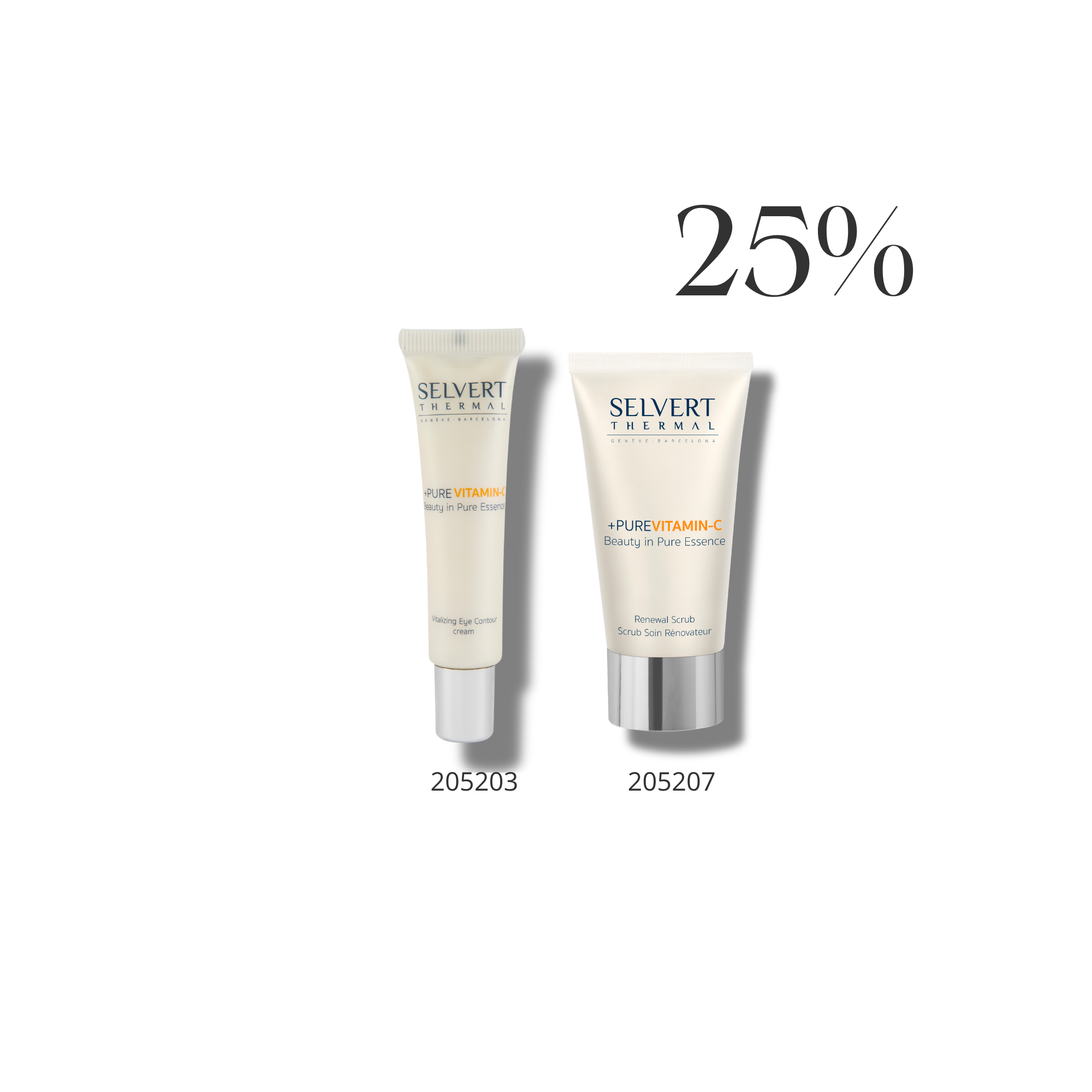 Obtenez 25% à l’achat de la Crème contour yeux et de l’Exfoliant PURE VITAMIN-C.