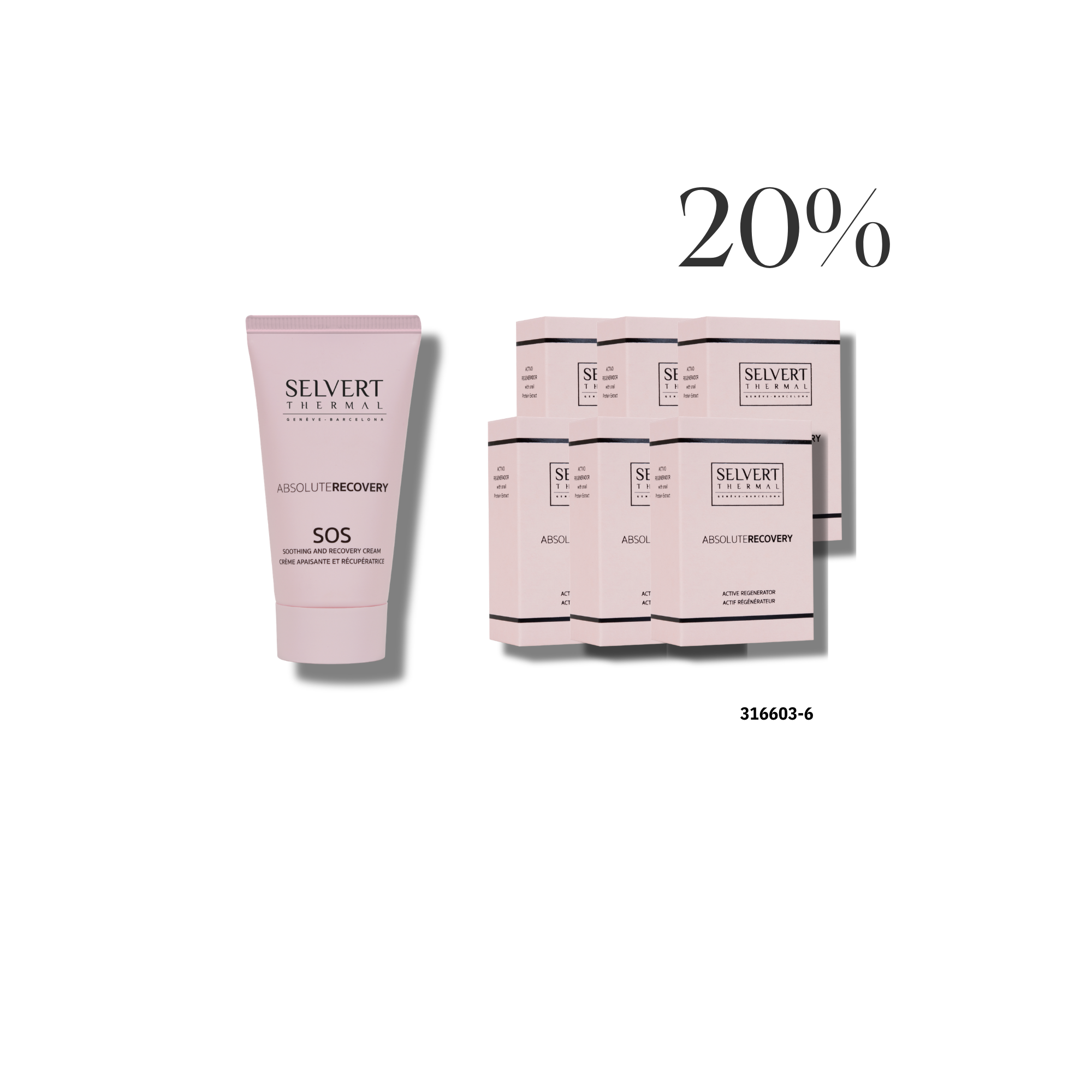 Obtenez 20%  à l’achat de la Crème SOS régénération et du Sérum Absolue. (6 x 5 ml)