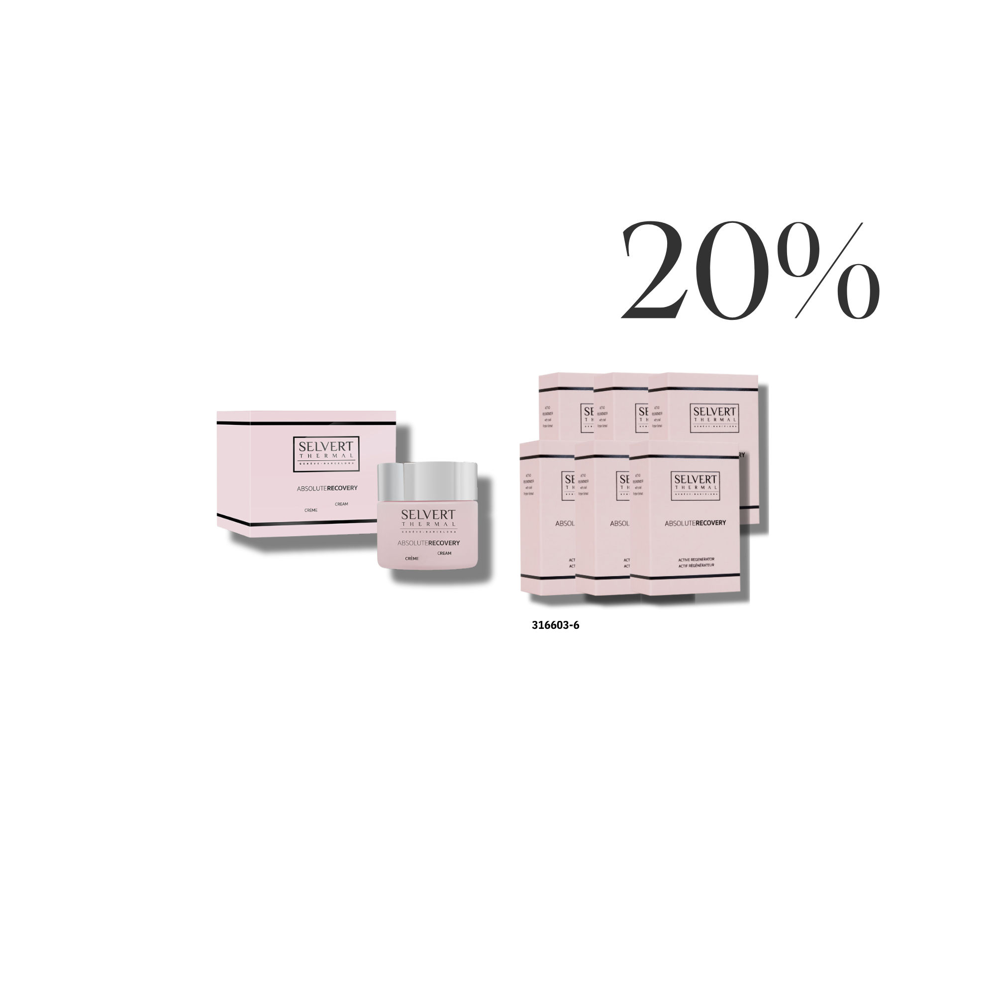 Obtenez 20%  à l’achat de la Crème Absolue et du Sérum Absolue. (6 x 5 ml)